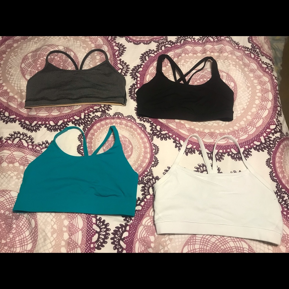 lululemon lot of 4 sports bras size 8